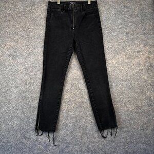Abercrombie High Rise Super Skinny Ankle Black Jeans Women's Size 28/6S Full Zip